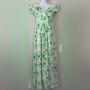 Toleen Women’s Mint Green Floral Floor Length Dress NWT Size Small